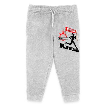 Coureuse marathonienne – Temps de course - Pantalon de jogging enfant bio Stanley/Stella - gris chiné - Devant