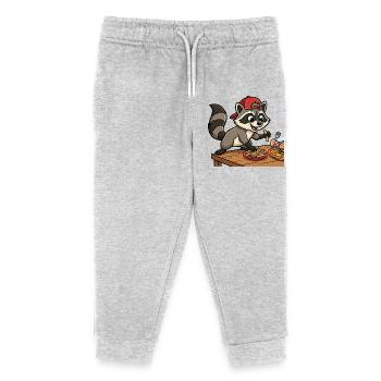 French Fries Thief: Funny Racoon Motif Kids - Kids Organic Sweatpants by Stanley/Stella - heather grey - Front