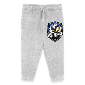 Volleyball Shield Dynamik - Kinder Organic Jogginghose Mini Mover von Stanley/Stella - Grau meliert - Vorne