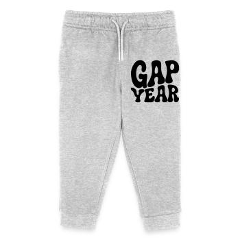 Gap Year siebziger wavy Schriftzug - Kinder Organic Jogginghose Mini Mover von Stanley/Stella - Grau meliert - Vorne