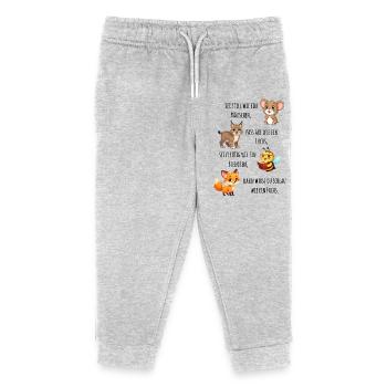 Waldfreunde Lernspruch für den Schulanfang 2026 - Kinder Organic Jogginghose Mini Mover von Stanley/Stella - Grau meliert - Vorne