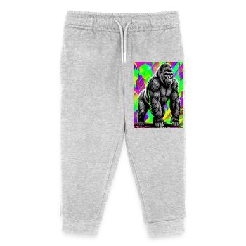 gorille - Pantalon de jogging enfant bio Stanley/Stella - gris chiné - Devant