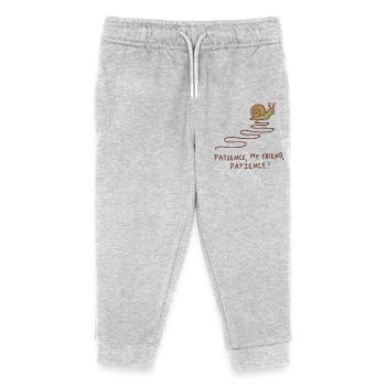 Geduld-Schnecke - Kinder Organic Jogginghose Mini Mover von Stanley/Stella - Grau meliert - Vorne