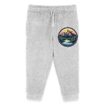 Boussole de montagne - Pantalon de jogging enfant bio Stanley/Stella - gris chiné - Devant