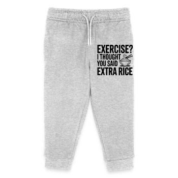 Faire de l’exercice ? Je croyais que tu avais dit riz en plus - Pantalon de jogging enfant bio Stanley/Stella - gris chiné - Devant