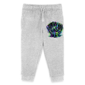 Baseball Handschuh Neon Graffiti Design - Kinder Organic Jogginghose Mini Mover von Stanley/Stella - Grau meliert - Vorne