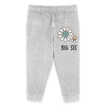 Gender Reveal Baby Shower Big Sis Big Sister Mom - Kids Organic Sweatpants by Stanley/Stella - heather grey - Front