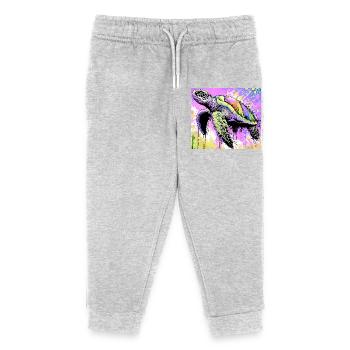 Schildkröte - Kinder Organic Jogginghose Mini Mover von Stanley/Stella - Grau meliert - Vorne