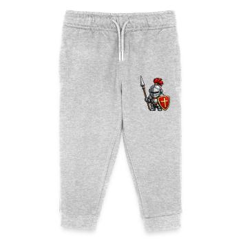 Little knight with lance . AI generated - Kids Organic Sweatpants by Stanley/Stella - heather grey - Front