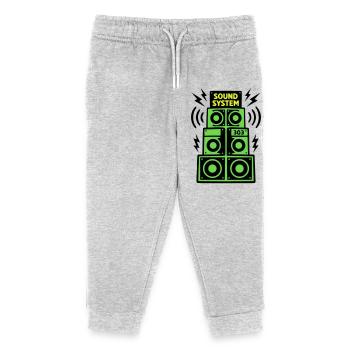 Sound System Speaker Techno Festival DJ - Kids Organic Sweatpants by Stanley/Stella - heather grey - Front