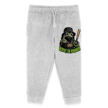 Respekt für niemanden - Kinder Organic Jogginghose Mini Mover von Stanley/Stella - Grau meliert - Vorne