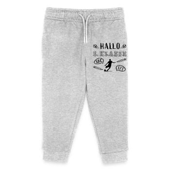 Hallo 5. Klasse - weiterführende Schule - Fußball - Kinder Organic Jogginghose Mini Mover von Stanley/Stella - Grau meliert - Vorne