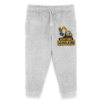 Achtung Schulkind - Kinder Organic Jogginghose Mini Mover von Stanley/Stella - Grau meliert - Vorne
