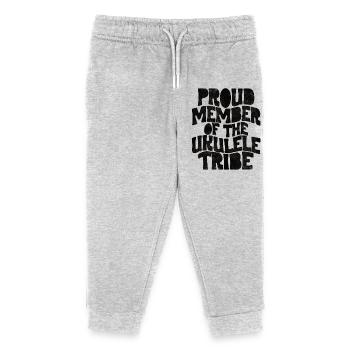 Proud Member of the Ukulele Tribe - schwarz - Kinder Organic Jogginghose Mini Mover von Stanley/Stella - Grau meliert - Vorne
