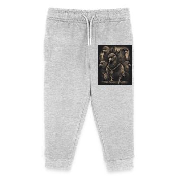 Gangster Doves Vintage Street Art Motif LO-FI - Kids Organic Sweatpants by Stanley/Stella - heather grey - Front