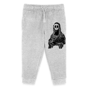Mona Lisa Schädel (Schwarz) - Kinder Organic Jogginghose Mini Mover von Stanley/Stella - Grau meliert - Vorne