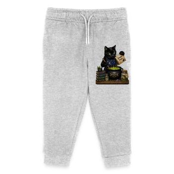 Katze mit Kessel - Kinder Organic Jogginghose Mini Mover von Stanley/Stella - Grau meliert - Vorne
