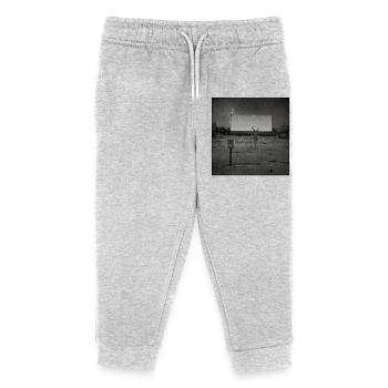 Lost Places Cinema Deer Black & White Art Animal - Kids Organic Sweatpants by Stanley/Stella - heather grey - Front