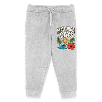 Mallorca Days with sun, wave and hibiscus - Kids Organic Sweatpants by Stanley/Stella - heather grey - Front