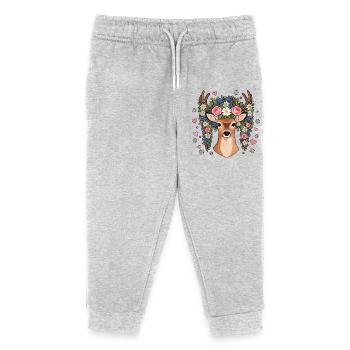 Hirsch Edelweiss Herzen Volksfest Trachten  - Kinder Organic Jogginghose Mini Mover von Stanley/Stella - Grau meliert - Vorne