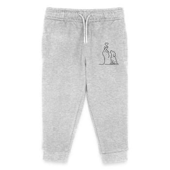Dog Lover Gift |  Fine Line Dog Illustration - Kinder Organic Jogginghose Mini Mover von Stanley/Stella - Grau meliert - Vorne