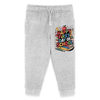 Frohen ersten Schultag Bücher - Kinder Organic Jogginghose Mini Mover von Stanley/Stella - Grau meliert - Vorne
