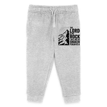 The Lord Is My Rock Psalm 62 - Kids Organic Sweatpants by Stanley/Stella - heather grey - Front