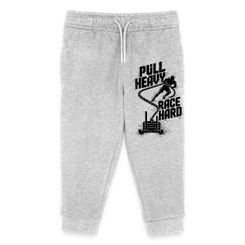 Sled Pull Fitness Race - Kids Organic Sweatpants by Stanley/Stella - heather grey - Front