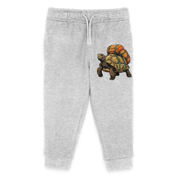 Wanderschildkröte – Outdoor-Abenteuer - Kinder Organic Jogginghose Mini Mover von Stanley/Stella - Grau meliert - Vorne