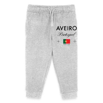 Aveiro Portugal Koordinaten Reise Souvenir - Kinder Organic Jogginghose Mini Mover von Stanley/Stella - Grau meliert - Vorne