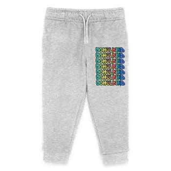 Schulkind Graffiti Farbverlauf - Kinder Organic Jogginghose Mini Mover von Stanley/Stella - Grau meliert - Vorne