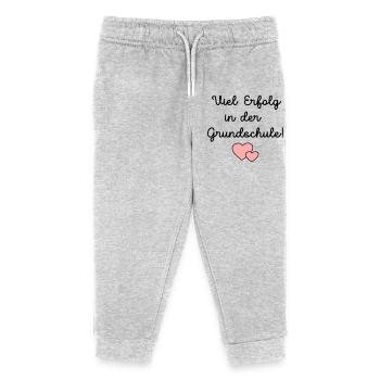 Einschulung Grundschule Schulkind - Kinder Organic Jogginghose Mini Mover von Stanley/Stella - Grau meliert - Vorne