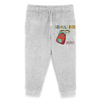 Schulkind 2026 - Kinder Organic Jogginghose Mini Mover von Stanley/Stella - Grau meliert - Vorne