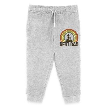 Bester Vater beim Angeln - Kinder Organic Jogginghose Mini Mover von Stanley/Stella - Grau meliert - Vorne
