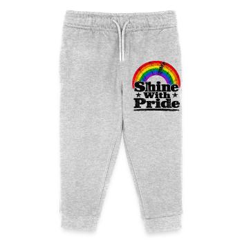 Shine With Pride Regenbogen Vintage Shirt Sticker - Kinder Organic Jogginghose Mini Mover von Stanley/Stella - Grau meliert - Vorne