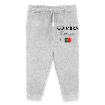 Coimbra Portugal Koordinaten Reise Souvenir - Kinder Organic Jogginghose Mini Mover von Stanley/Stella - Grau meliert - Vorne