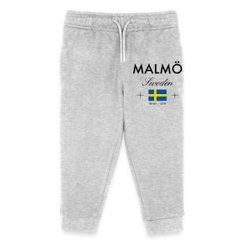 Malmö Schweden Koordinaten Reise Souvenir - Kinder Organic Jogginghose Mini Mover von Stanley/Stella - Grau meliert - Vorne