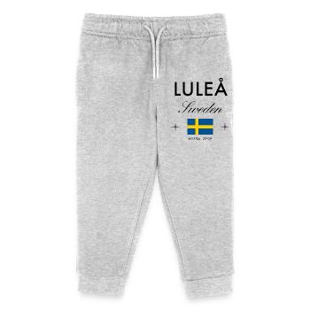 Luleå Schweden Koordinaten Reise Souvenir - Kinder Organic Jogginghose Mini Mover von Stanley/Stella - Grau meliert - Vorne
