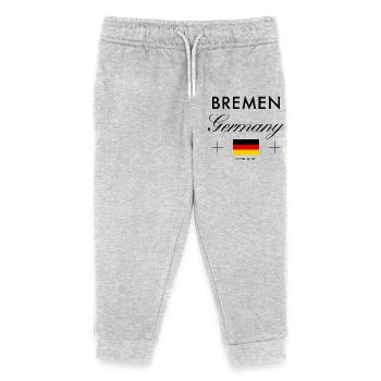 Bremen Deutschland Koordinaten Reise Souvenir - Kinder Organic Jogginghose Mini Mover von Stanley/Stella - Grau meliert - Vorne