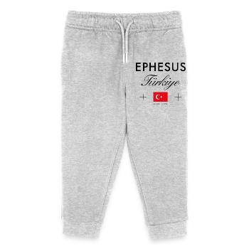 Ephesus Turkey Coordinates Travel Souvenir - Kids Organic Sweatpants by Stanley/Stella - heather grey - Front