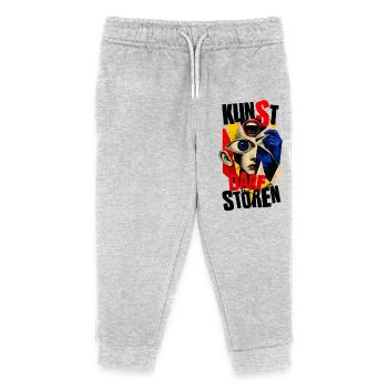 Kunst Darf Stören – Collage Streetart & Dadaismus  - Kinder Organic Jogginghose Mini Mover von Stanley/Stella - Grau meliert - Vorne