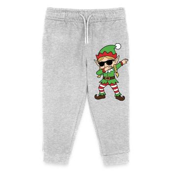 Elf Dab Christmas Chic - Kids Organic Sweatpants by Stanley/Stella - heather grey - Front