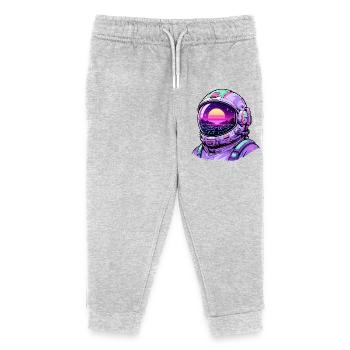Néon Retro Astronaute Coucher - Pantalon de jogging enfant bio Stanley/Stella - gris chiné - Devant