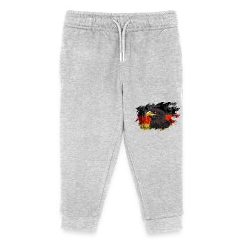 deutscher Adler Adlerkopf Deutschlandfahne - Kinder Organic Jogginghose Mini Mover von Stanley/Stella - Grau meliert - Vorne