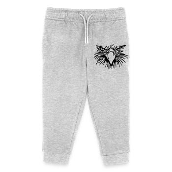 Böser Greif,Vogel,Geier,Adler,Raubvogel - Kinder Organic Jogginghose Mini Mover von Stanley/Stella - Grau meliert - Vorne