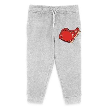 Steak Zeichnung - Kinder Organic Jogginghose Mini Mover von Stanley/Stella - Grau meliert - Vorne
