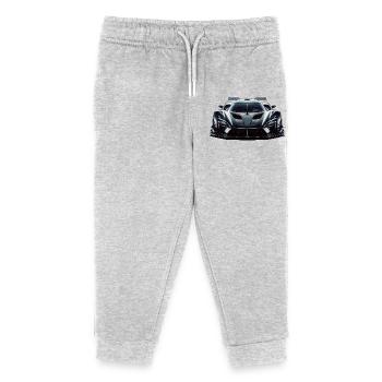 Futuristischer, extrem leistungsstarker Rennwagen - Kinder Organic Jogginghose Mini Mover von Stanley/Stella - Grau meliert - Vorne