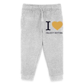 I LOVE PEANUT BUTTER - Kids Organic Sweatpants by Stanley/Stella - heather grey - Front
