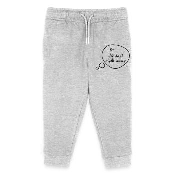 Rickel’s Design : Je vais le faire tout de suite - Pantalon de jogging enfant bio Stanley/Stella - gris chiné - Devant