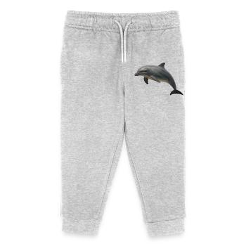 Dolphin in soft shades - Kids Organic Sweatpants by Stanley/Stella - heather grey - Front